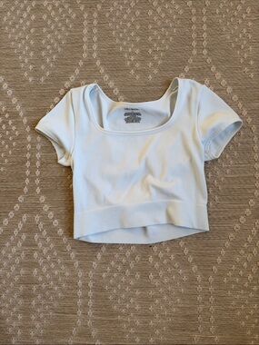wild fable Light Blue Ribbed Scoop Neck Crop Top